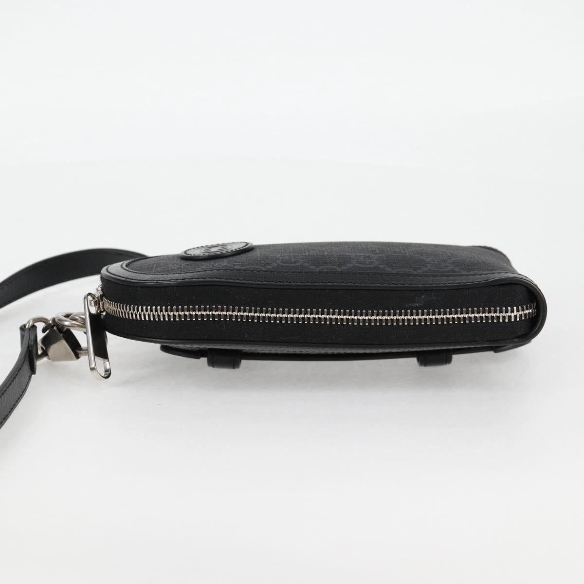 GUCCI GG Supreme Shoulder Bag PVC Black Auth 123066M
