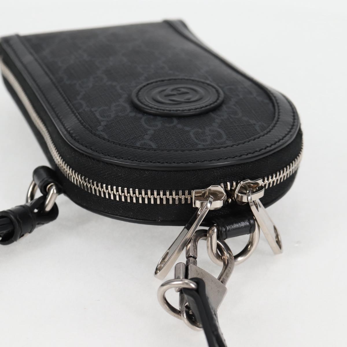 GUCCI GG Supreme Shoulder Bag PVC Black Auth 123066M