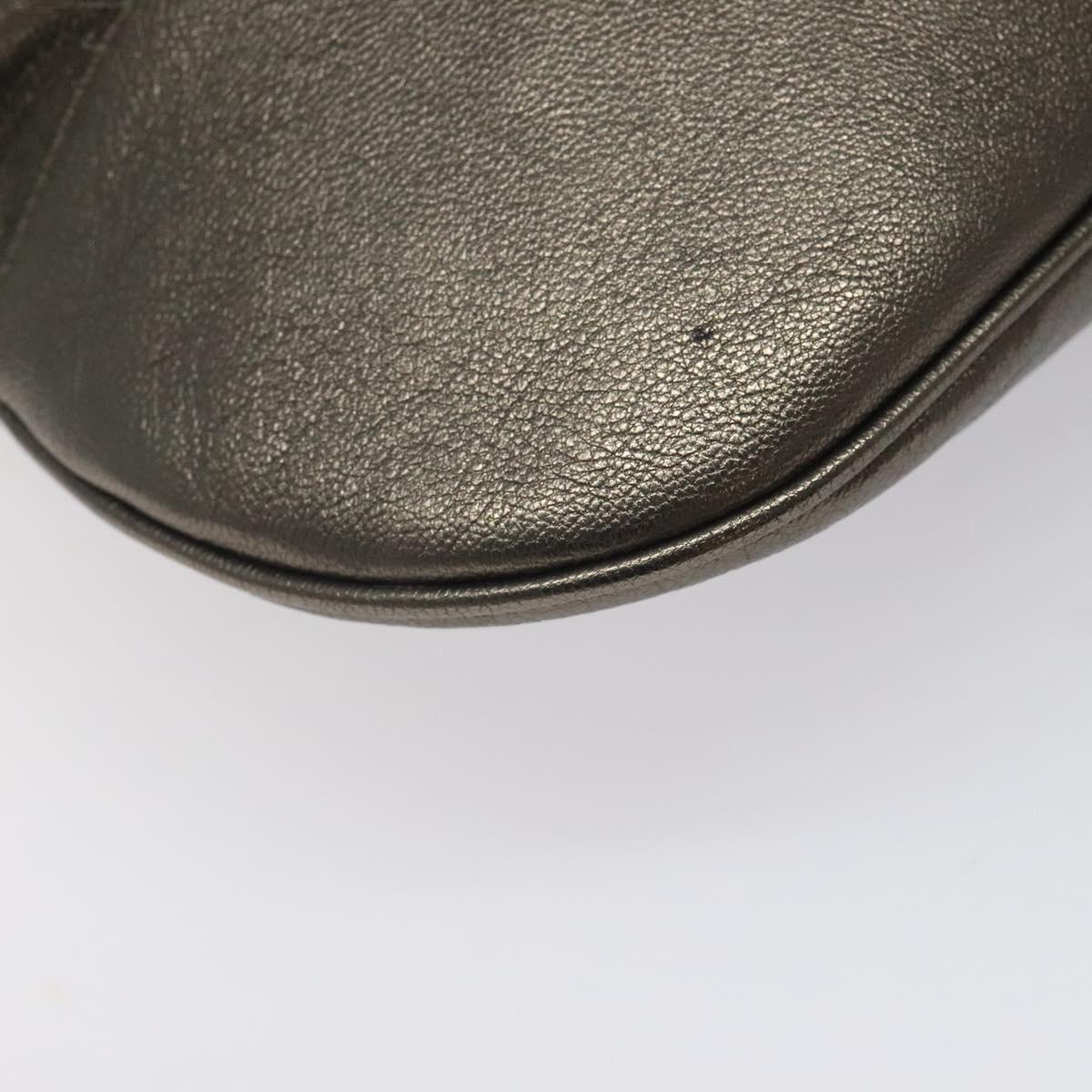 Salvatore Ferragamo Gancini Tote Bag Leather Silver Auth 123071