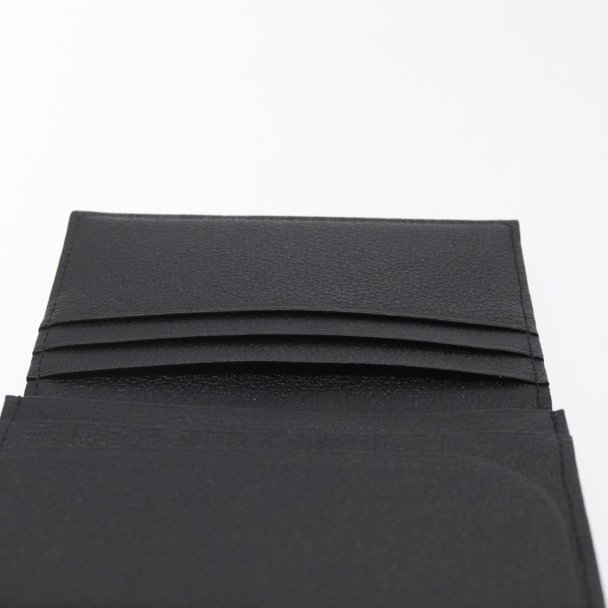 BURBERRY Card Case Leather Black Auth 123072