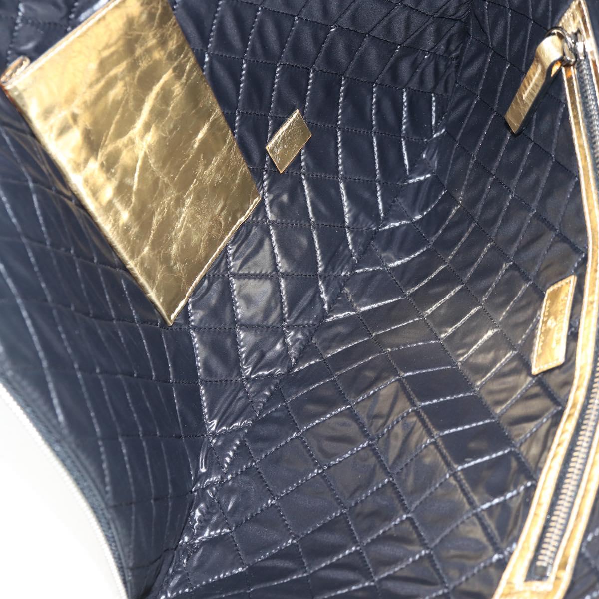 CHANEL Clutch Bag Leather Gold CC Auth 123083V