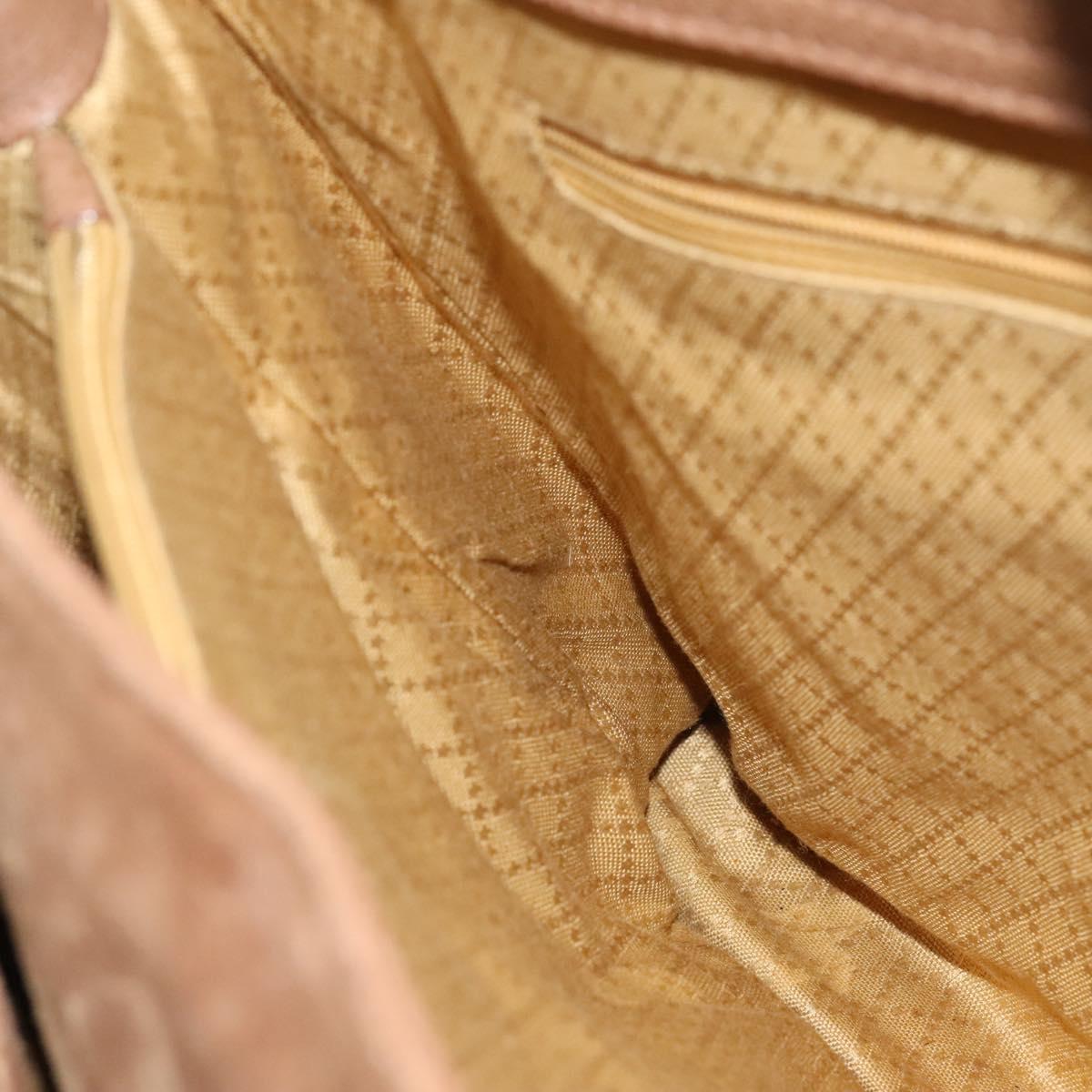 GUCCI Bamboo Hand Bag Suede Brown Gold 002 123 0322 Auth 123095