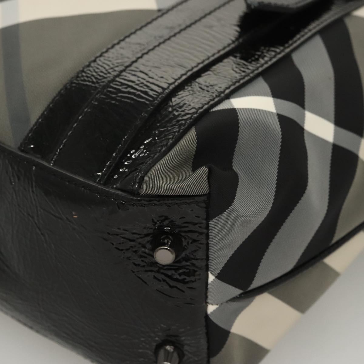 BURBERRY Nova Check Tote Bag Nylon Gray Auth 123098