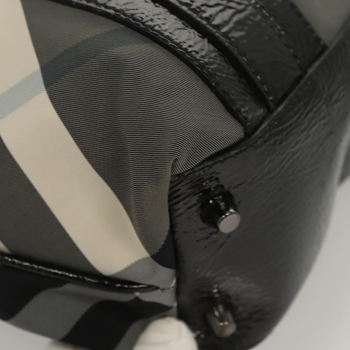 BURBERRY Nova Check Tote Bag Nylon Gray Auth 123098