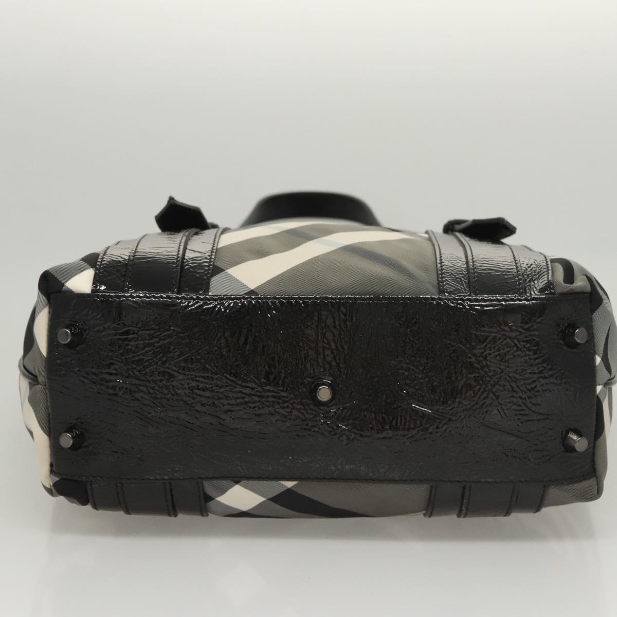 BURBERRY Nova Check Tote Bag Nylon Gray Auth 123098