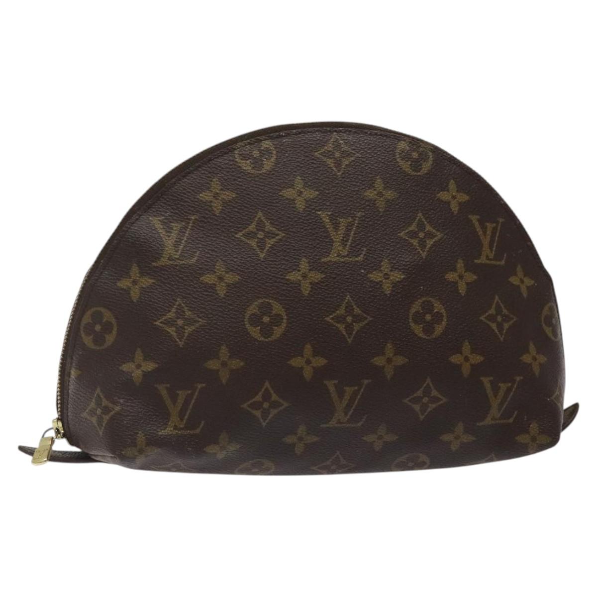 LOUIS VUITTON Monogram Trousse Demi Ronde Cosmetic Pouch M47520 LV Auth 123118