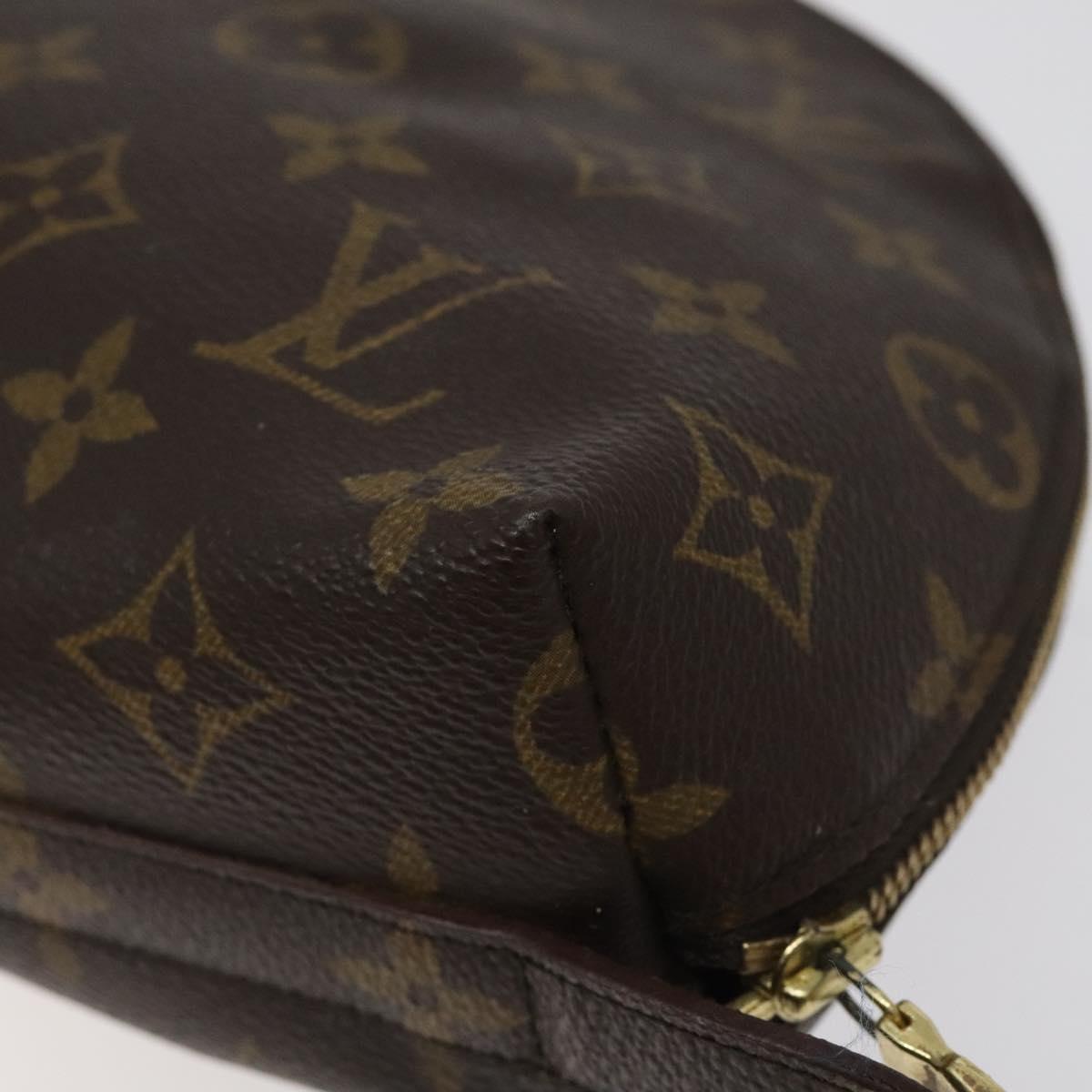 LOUIS VUITTON Monogram Trousse Demi Ronde Cosmetic Pouch M47520 LV Auth 123118