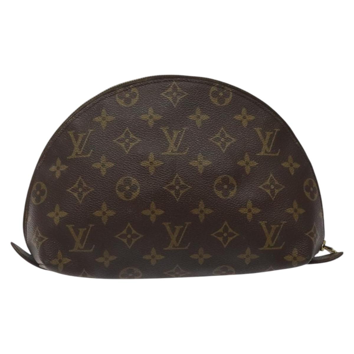 LOUIS VUITTON Monogram Trousse Demi Ronde Cosmetic Pouch M47520 LV Auth 123118