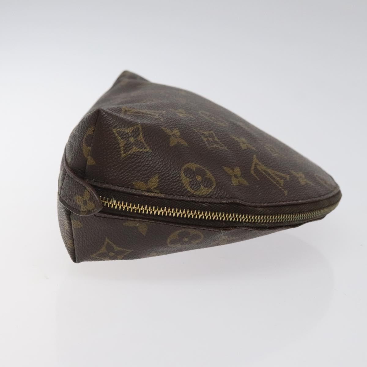 LOUIS VUITTON Monogram Trousse Demi Ronde Cosmetic Pouch M47520 LV Auth 123118