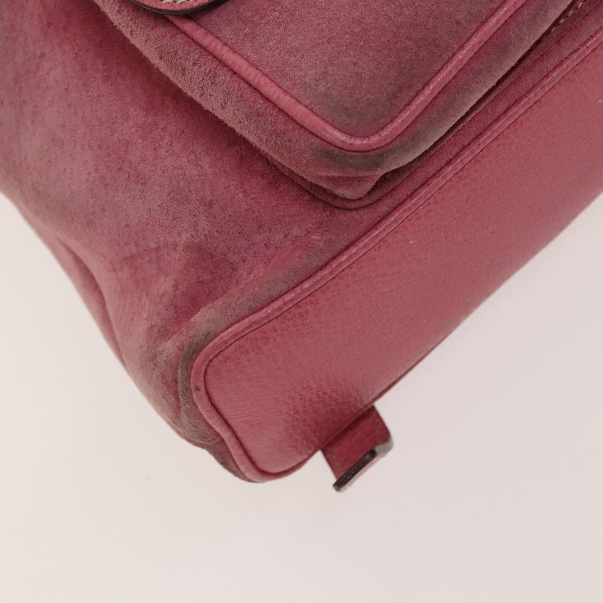 GUCCI Bamboo Backpack Suede Pink Gold 003 1956 0030 Auth 123132