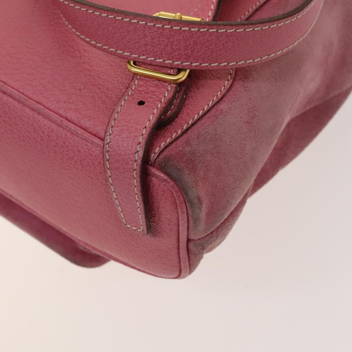 GUCCI Bamboo Backpack Suede Pink Gold 003 1956 0030 Auth 123132