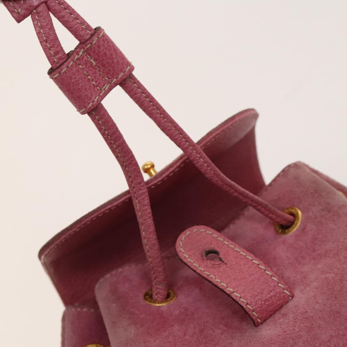 GUCCI Bamboo Backpack Suede Pink Gold 003 1956 0030 Auth 123132