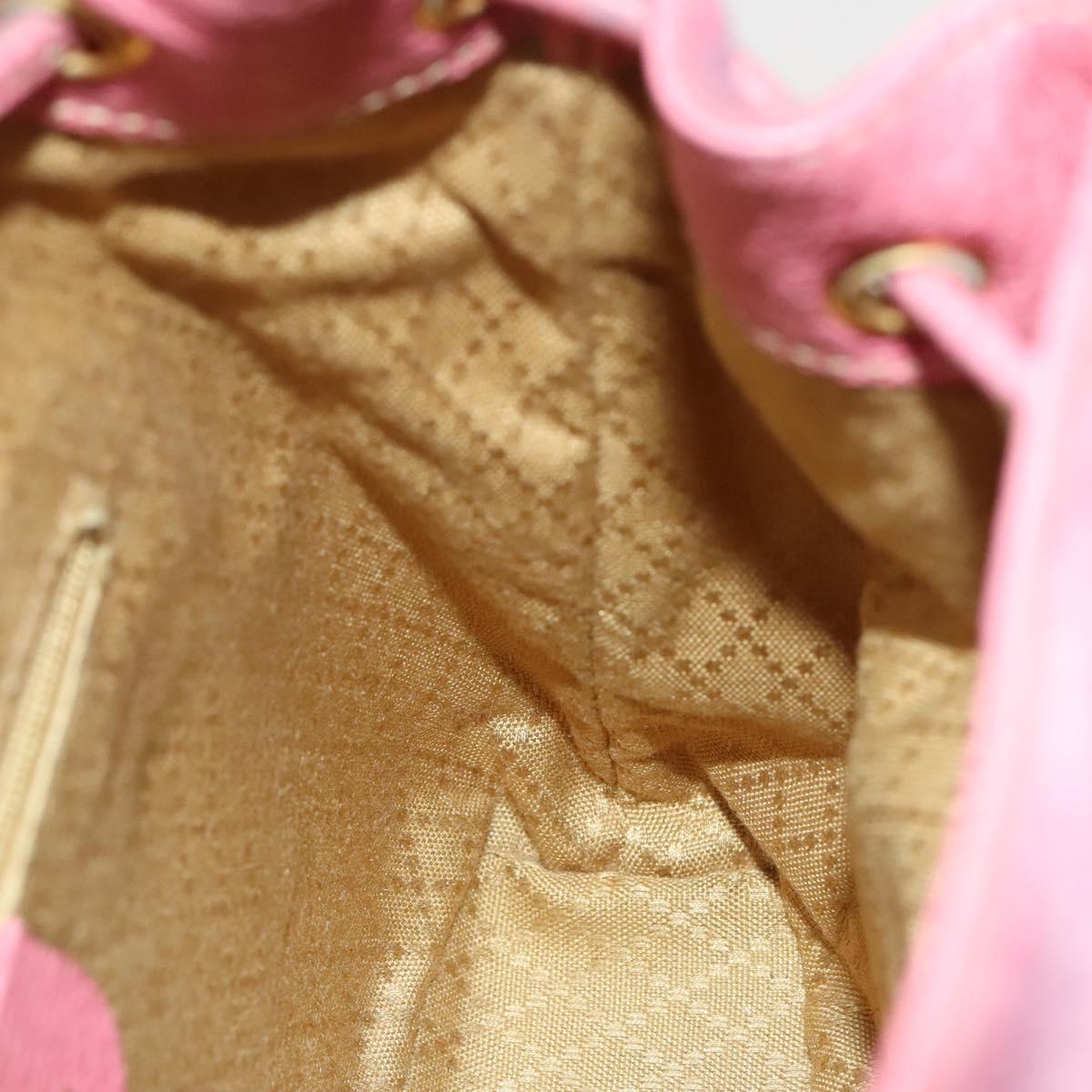 GUCCI Bamboo Backpack Suede Pink Gold 003 1956 0030 Auth 123132