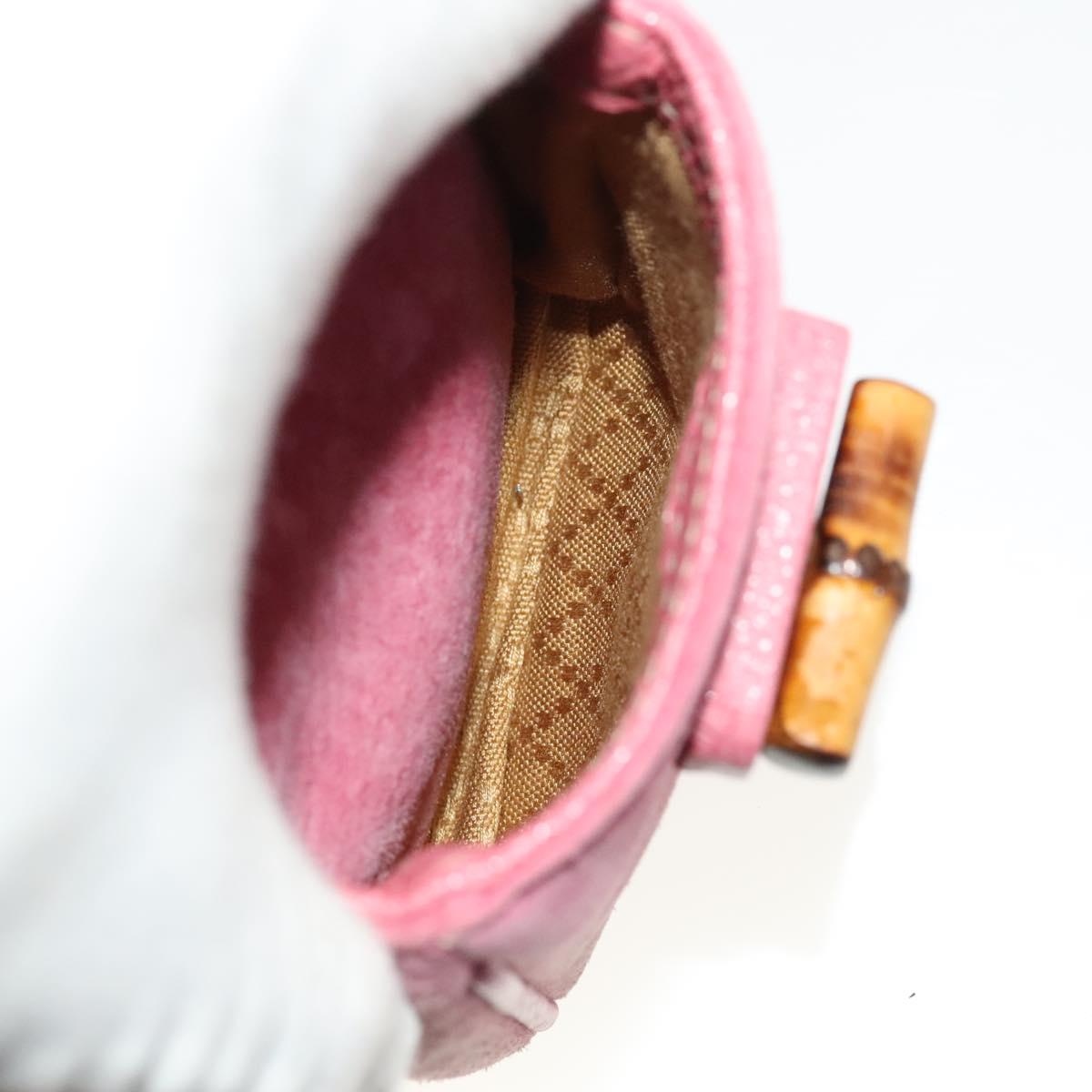 GUCCI Bamboo Backpack Suede Pink Gold 003 1956 0030 Auth 123132