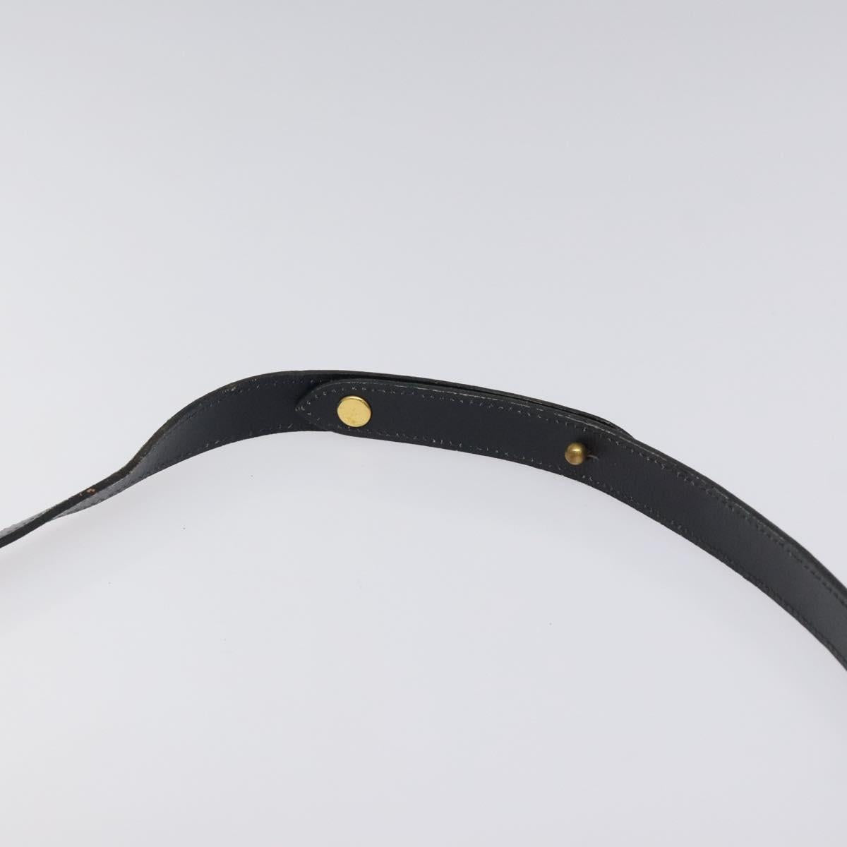 Christian Dior Trotter Canvas Shoulder Bag Navy Gold Auth 123142