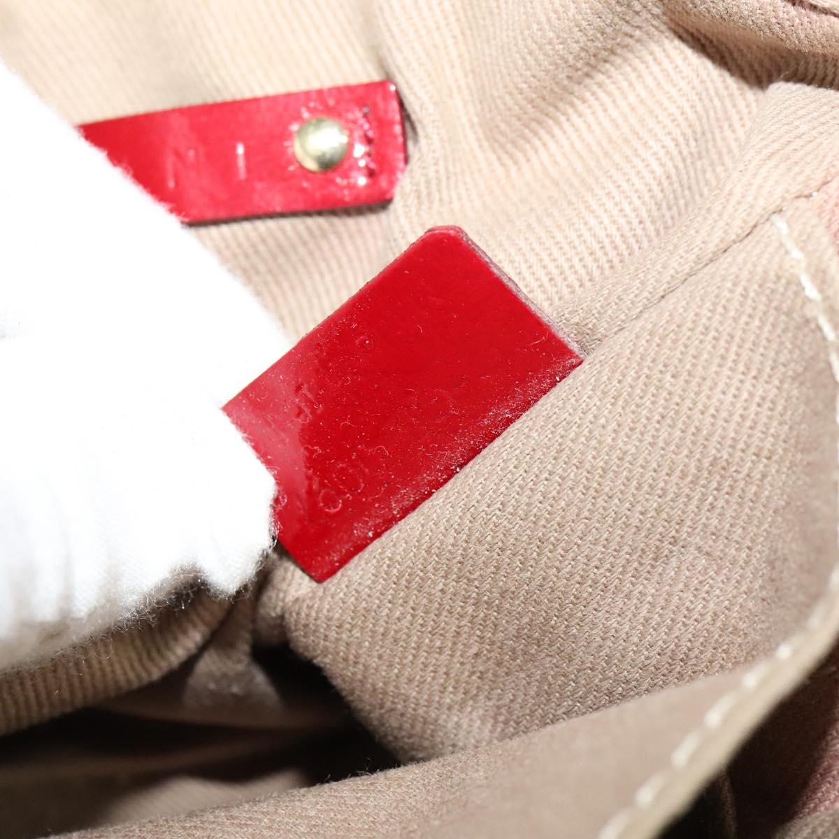 CELINE Macadam Canvas Shoulder Bag Beige Gold Auth 123145