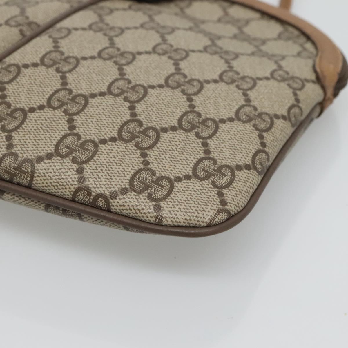 GUCCI GG Supreme Web Sherry Line Shoulder Bag PVC Beige 98 02 047 Auth 123148