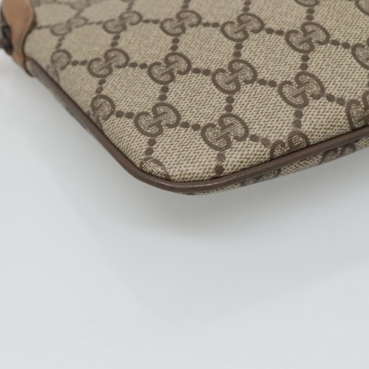 GUCCI GG Supreme Web Sherry Line Shoulder Bag PVC Beige 98 02 047 Auth 123148
