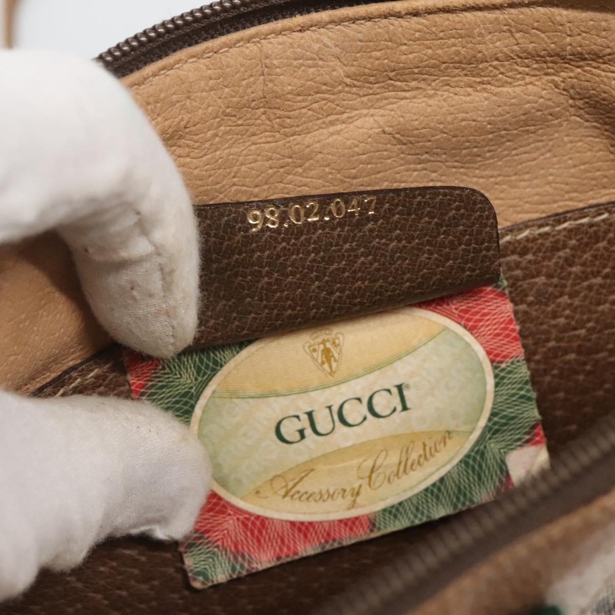 GUCCI GG Supreme Web Sherry Line Shoulder Bag PVC Beige 98 02 047 Auth 123148
