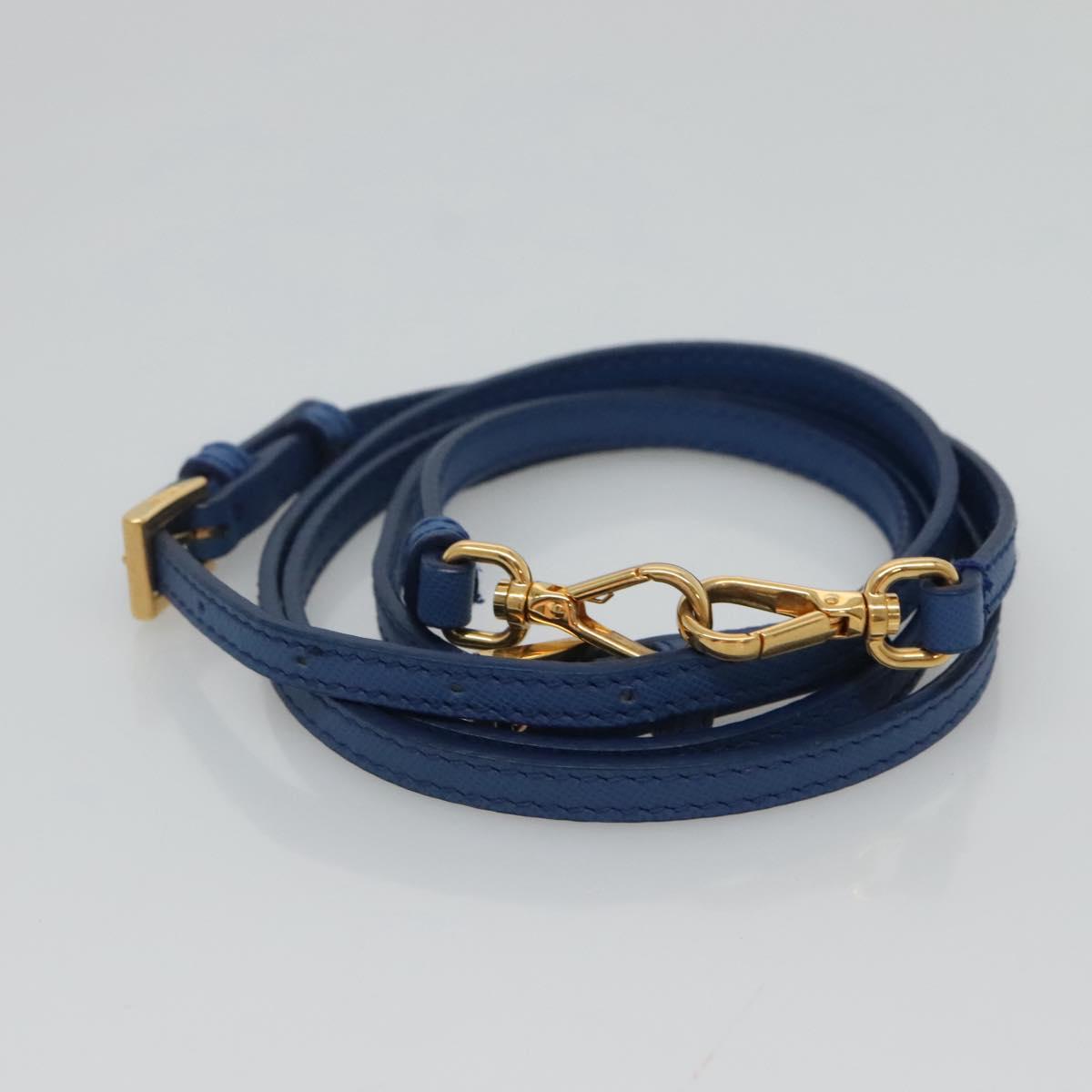 PRADA Shoulder Bag Nylon Turquoise Blue Gold Auth 123153