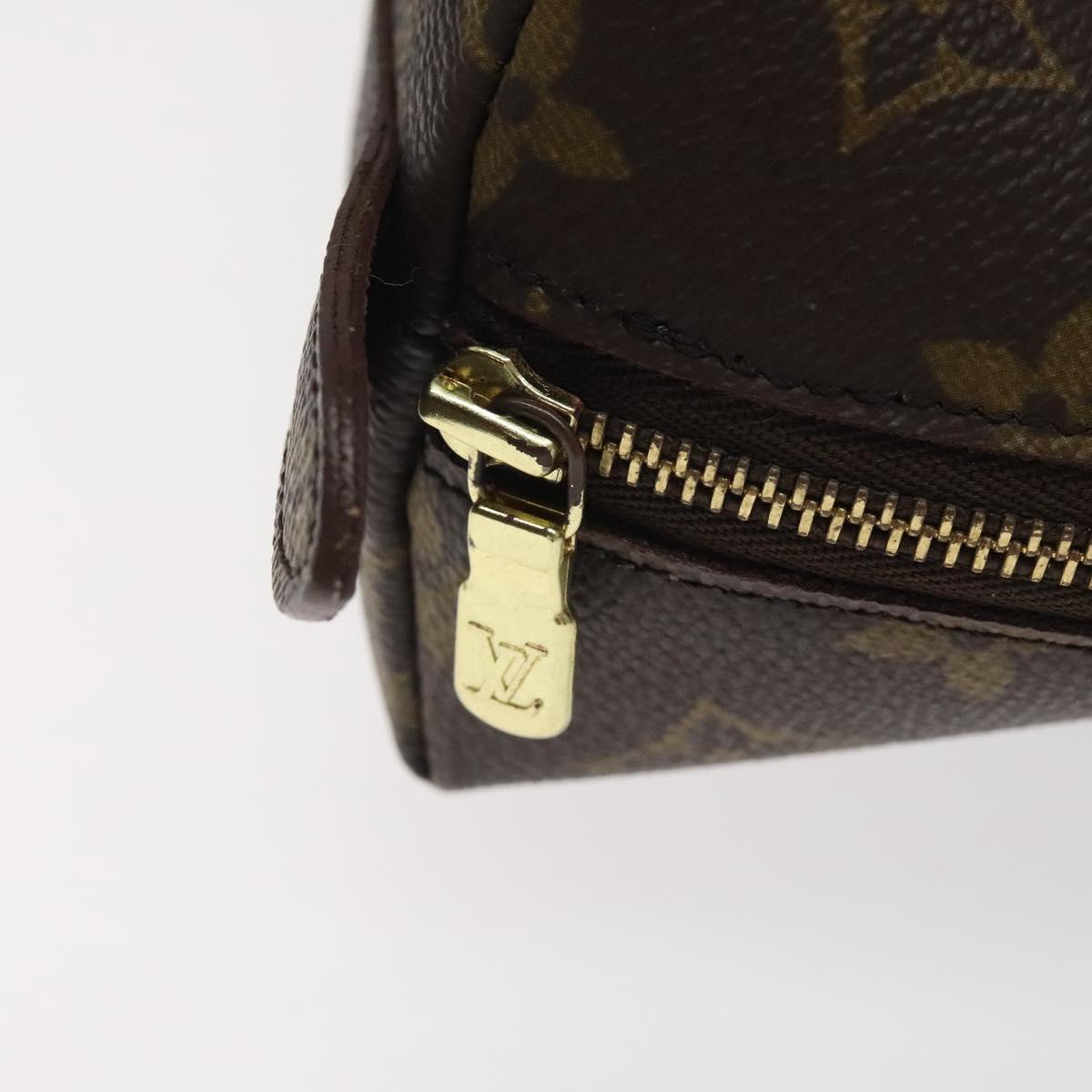 LOUIS VUITTON Monogram Trousse Demi Ronde Cosmetic Pouch M47520 LV Auth 123168