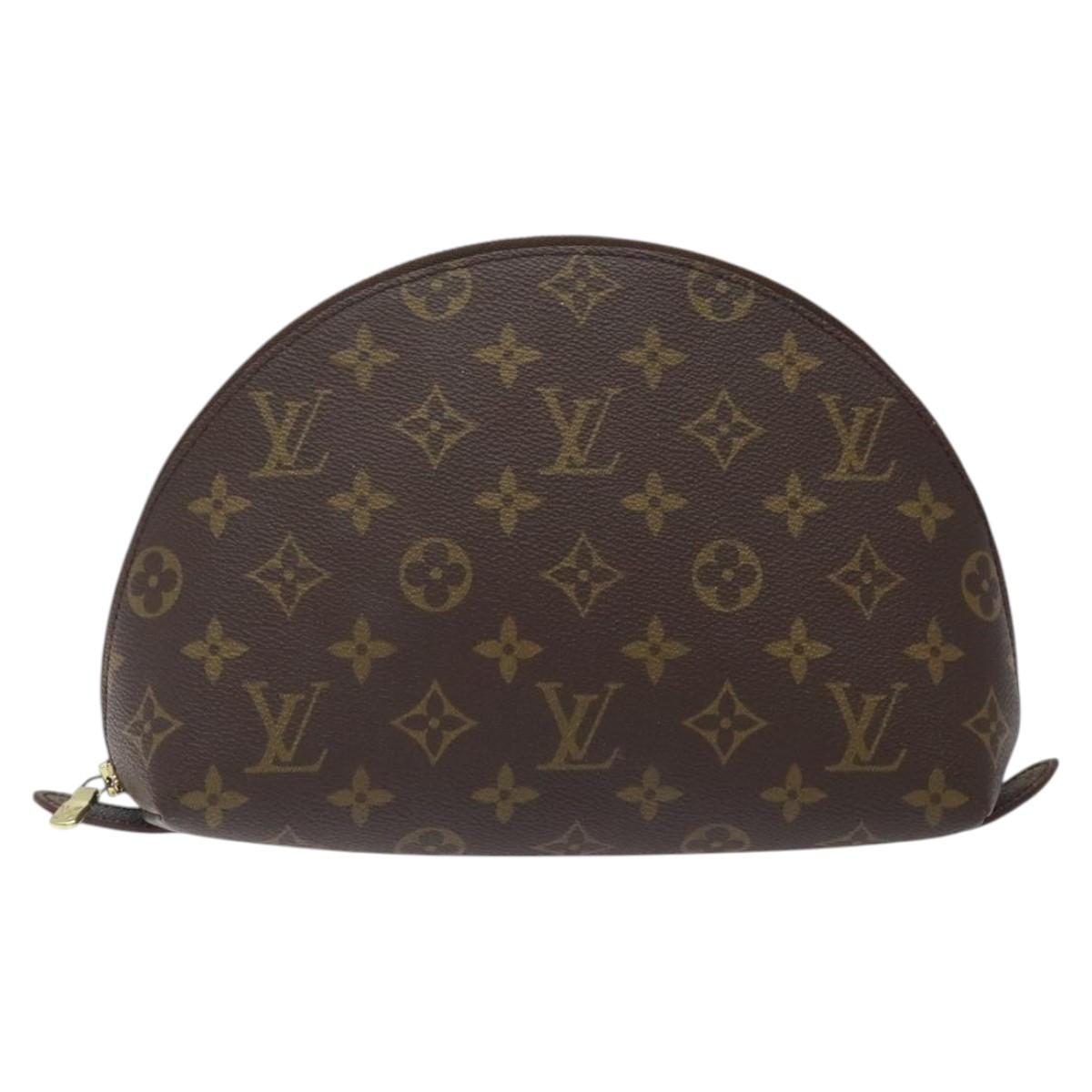 LOUIS VUITTON Monogram Trousse Demi Ronde Cosmetic Pouch M47520 LV Auth 123168