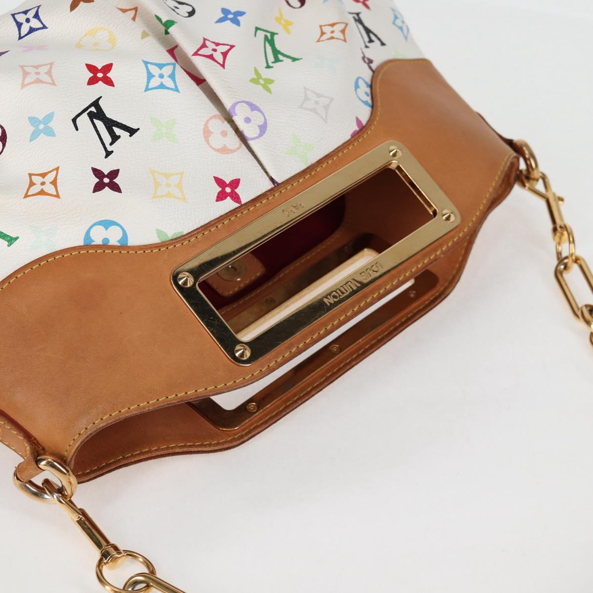LOUIS VUITTON Monogram Multicolor Judy MM Bag 2Way White M40255 LV Auth 123177V