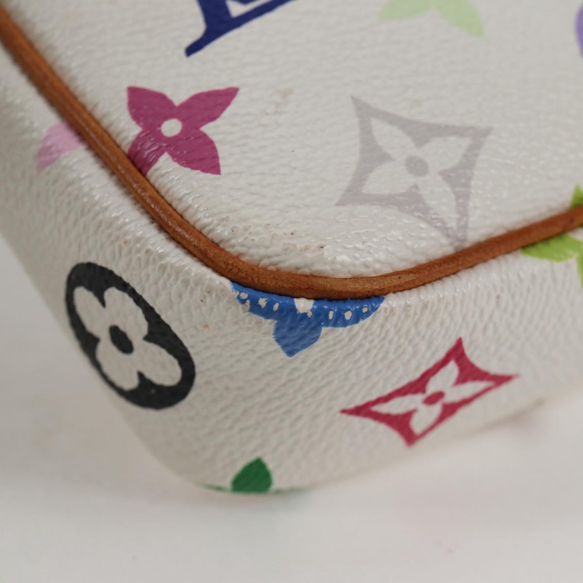 LOUIS VUITTON Multicolor Pochette Accessoires Pouch White M92649 Auth 123204V
