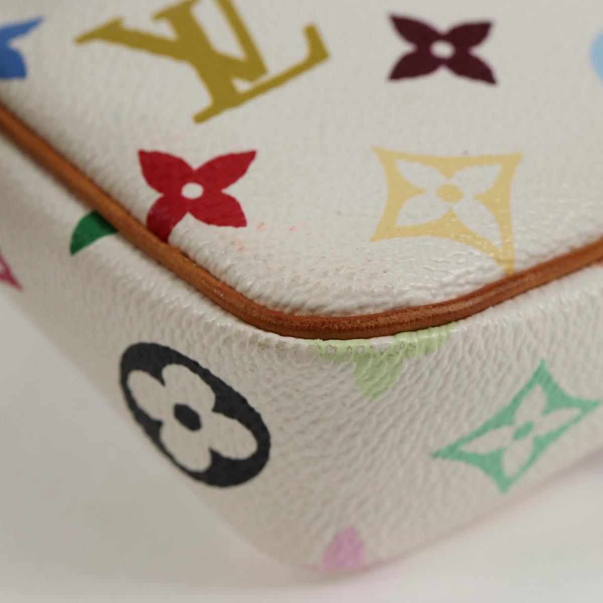 LOUIS VUITTON Multicolor Pochette Accessoires Pouch White M92649 Auth 123204V