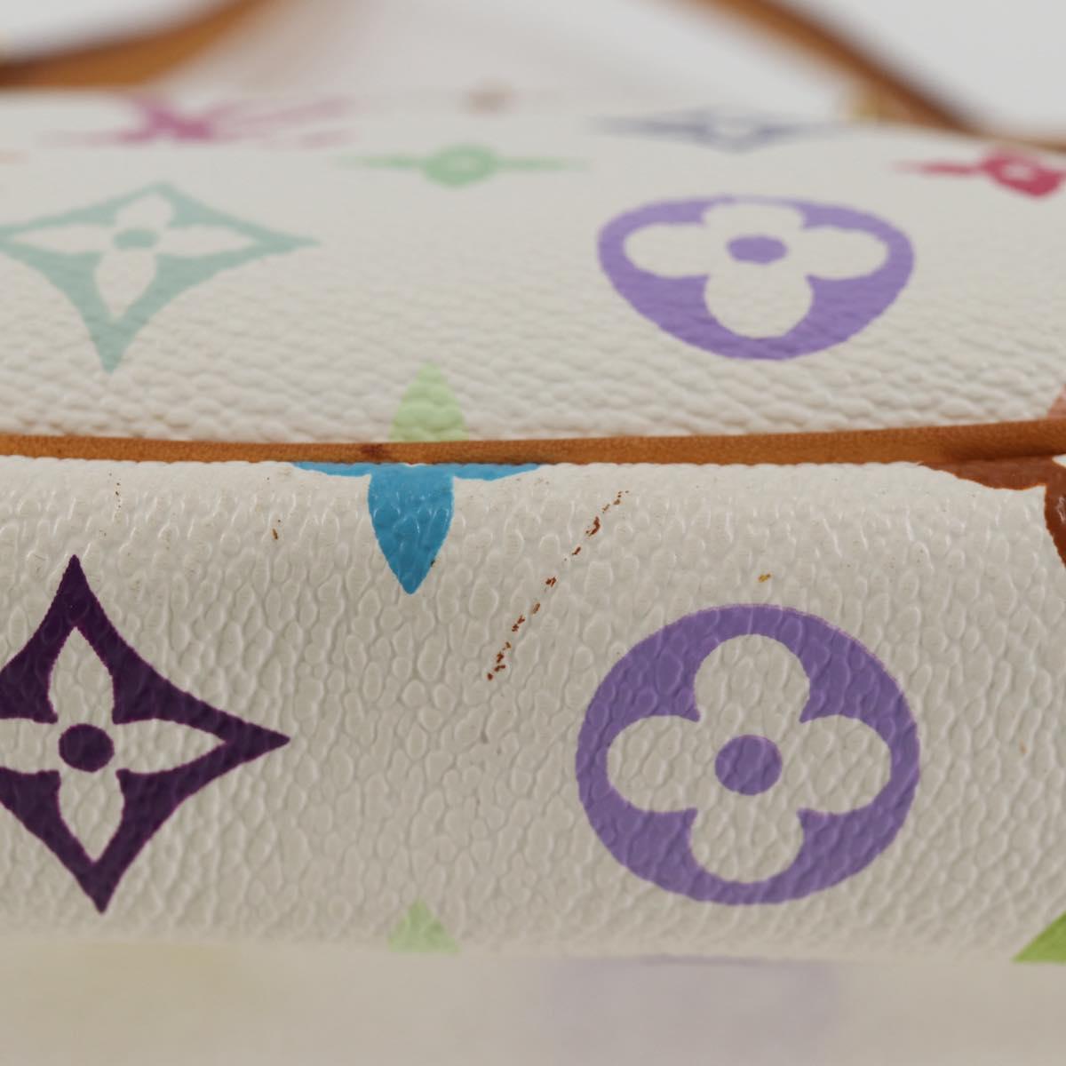 LOUIS VUITTON Multicolor Pochette Accessoires Pouch White M92649 Auth 123204V