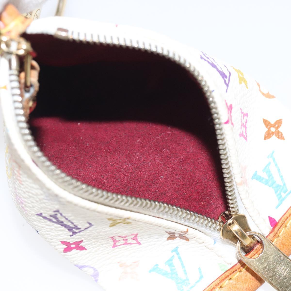 LOUIS VUITTON Monogram Multicolor Berlango Coin Purse White M58028 Auth 123205