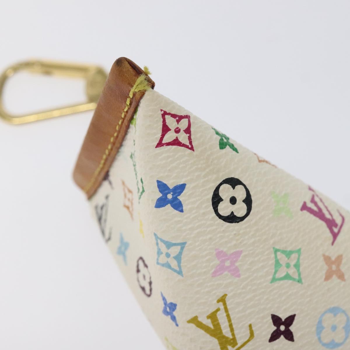 LOUIS VUITTON Monogram Multicolor Berlango Coin Purse White M58028 Auth 123205