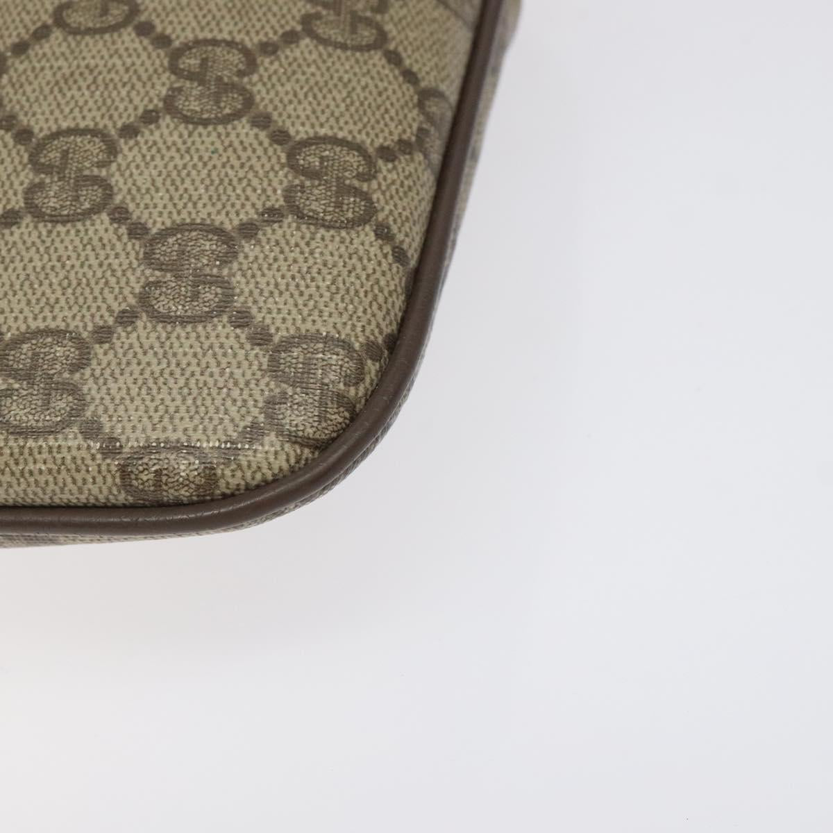 GUCCI GG Supreme Web Sherry Line Shoulder Bag PVC Beige 904 02 047 Auth 123208