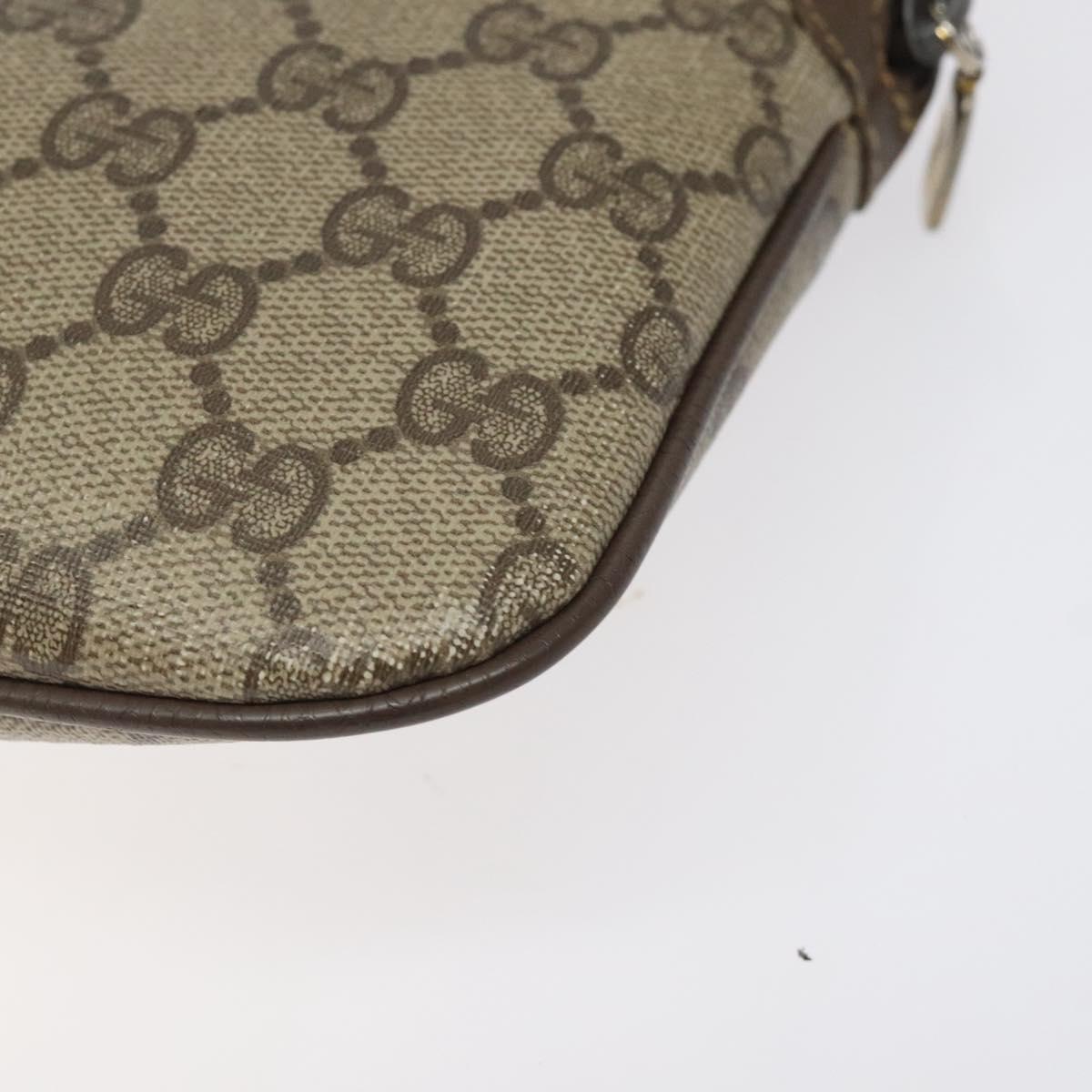 GUCCI GG Supreme Web Sherry Line Shoulder Bag PVC Beige 904 02 047 Auth 123208