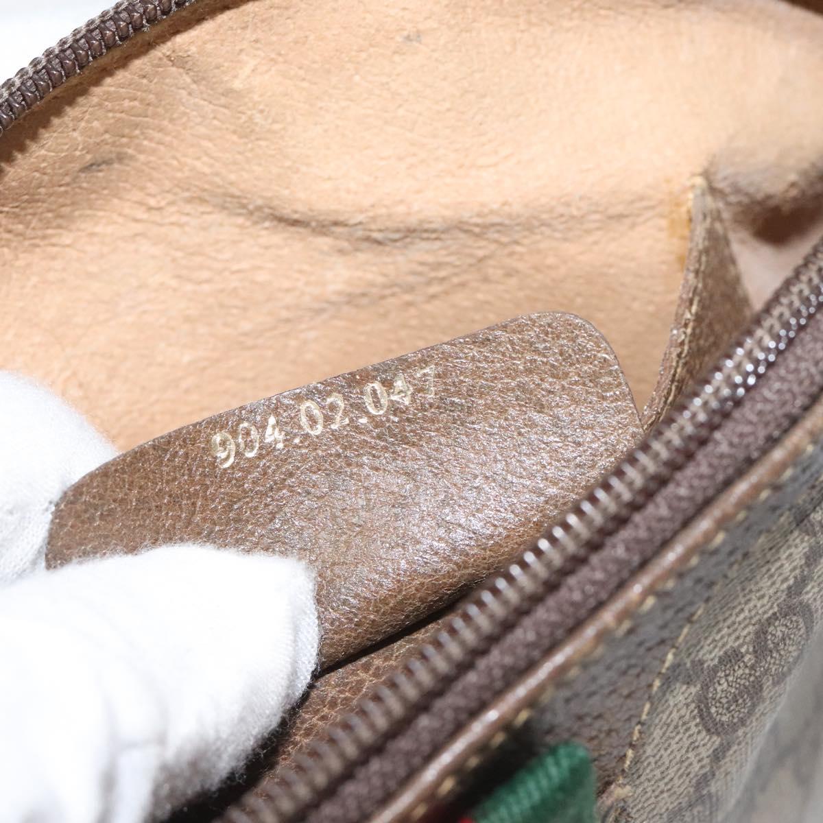 GUCCI GG Supreme Web Sherry Line Shoulder Bag PVC Beige 904 02 047 Auth 123208
