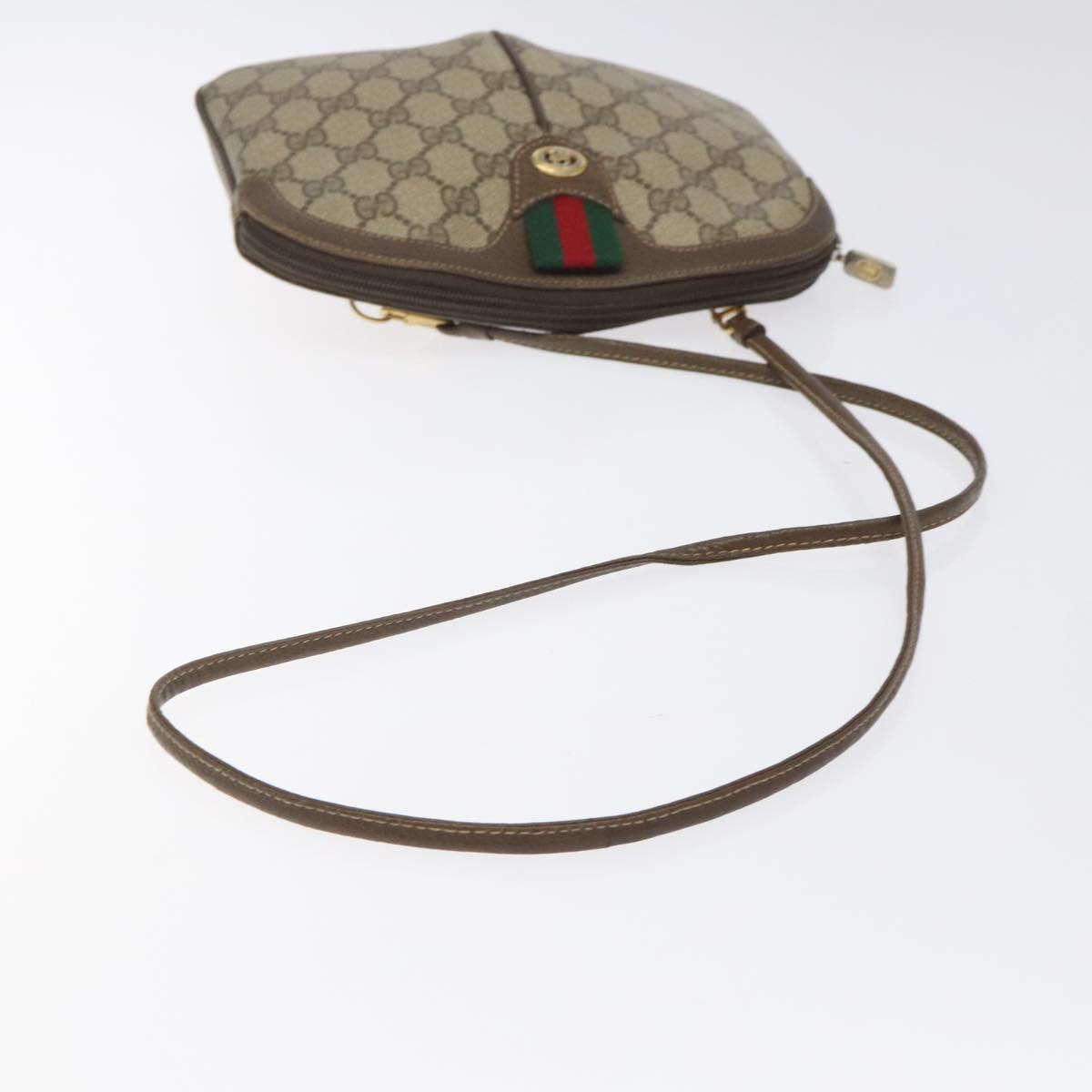 GUCCI GG Supreme Web Sherry Line Shoulder Bag PVC Beige 904 02 047 Auth 123208