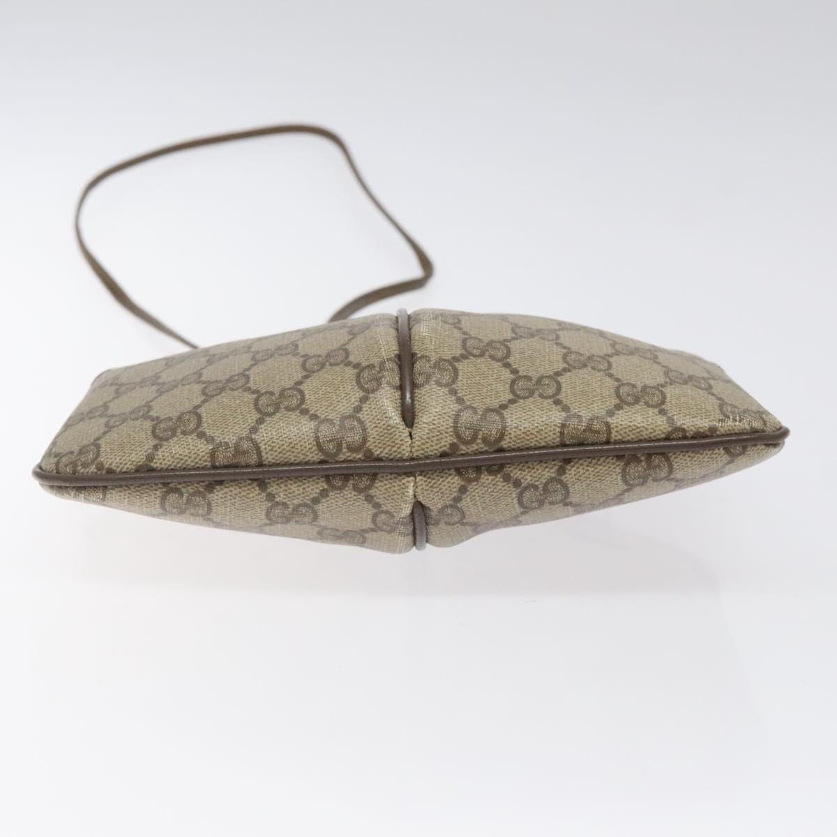 GUCCI GG Supreme Web Sherry Line Shoulder Bag PVC Beige 904 02 047 Auth 123208
