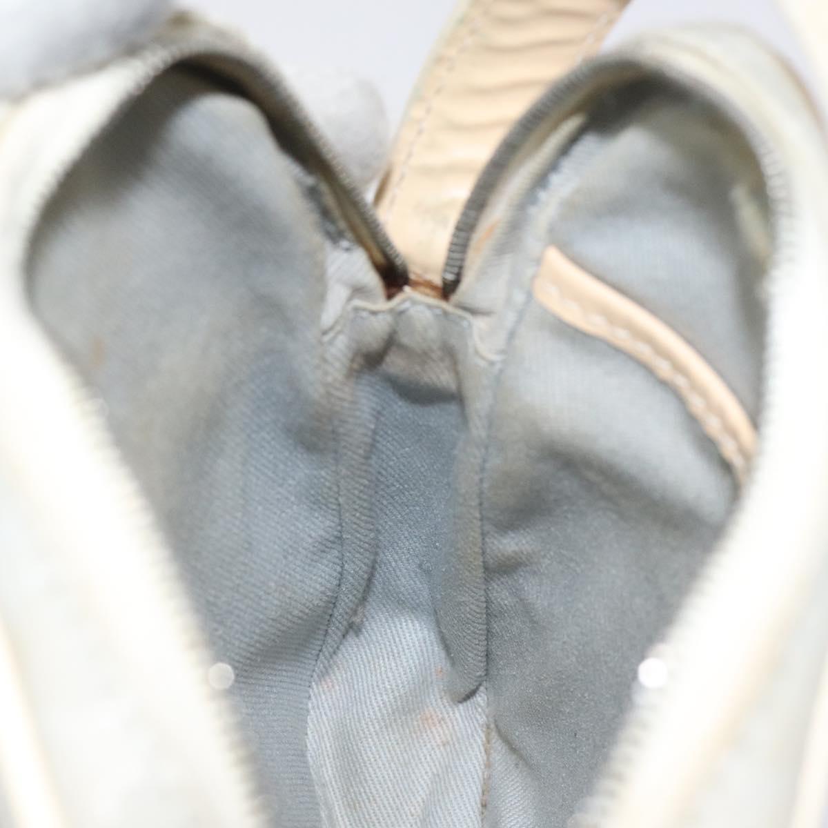 CELINE Macadam Canvas Shoulder Bag Light Blue Silver Auth 123219