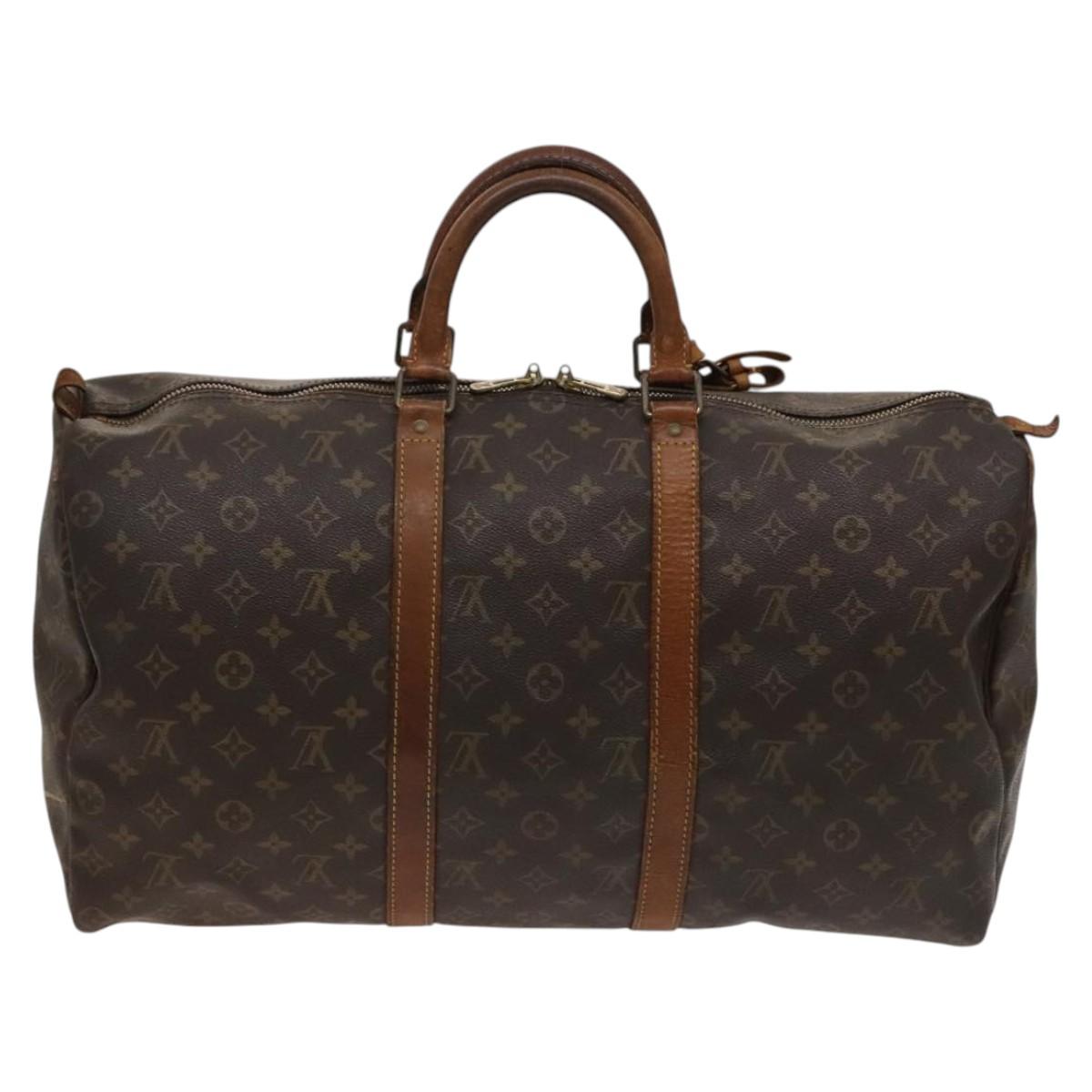 LOUIS VUITTON Monogram Keepall 55 Boston Bag M41424 LV Auth 123237