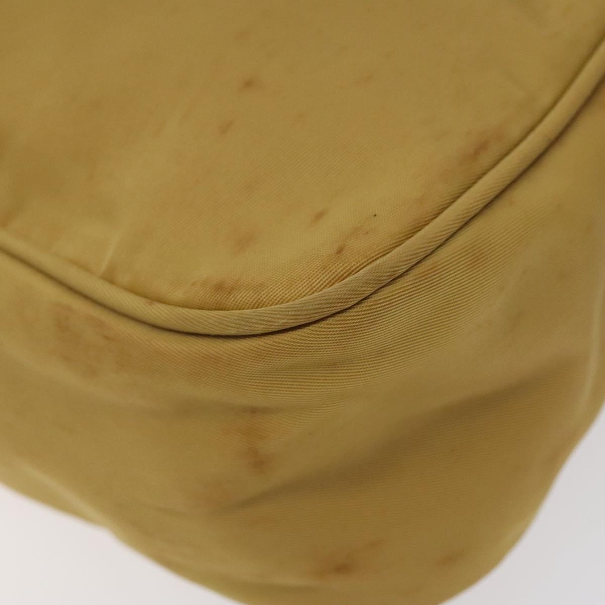 PRADA Hand Bag Nylon Beige Auth 123259