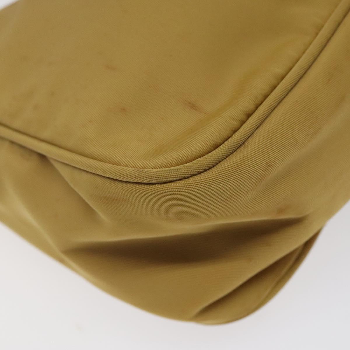 PRADA Hand Bag Nylon Beige Auth 123259