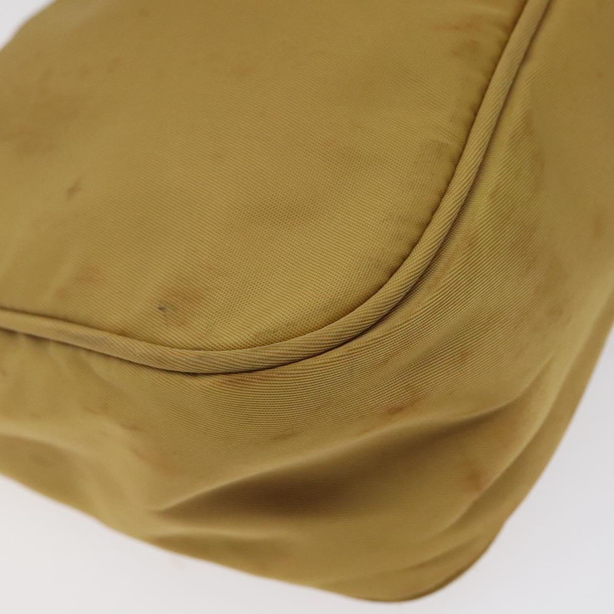PRADA Hand Bag Nylon Beige Auth 123259