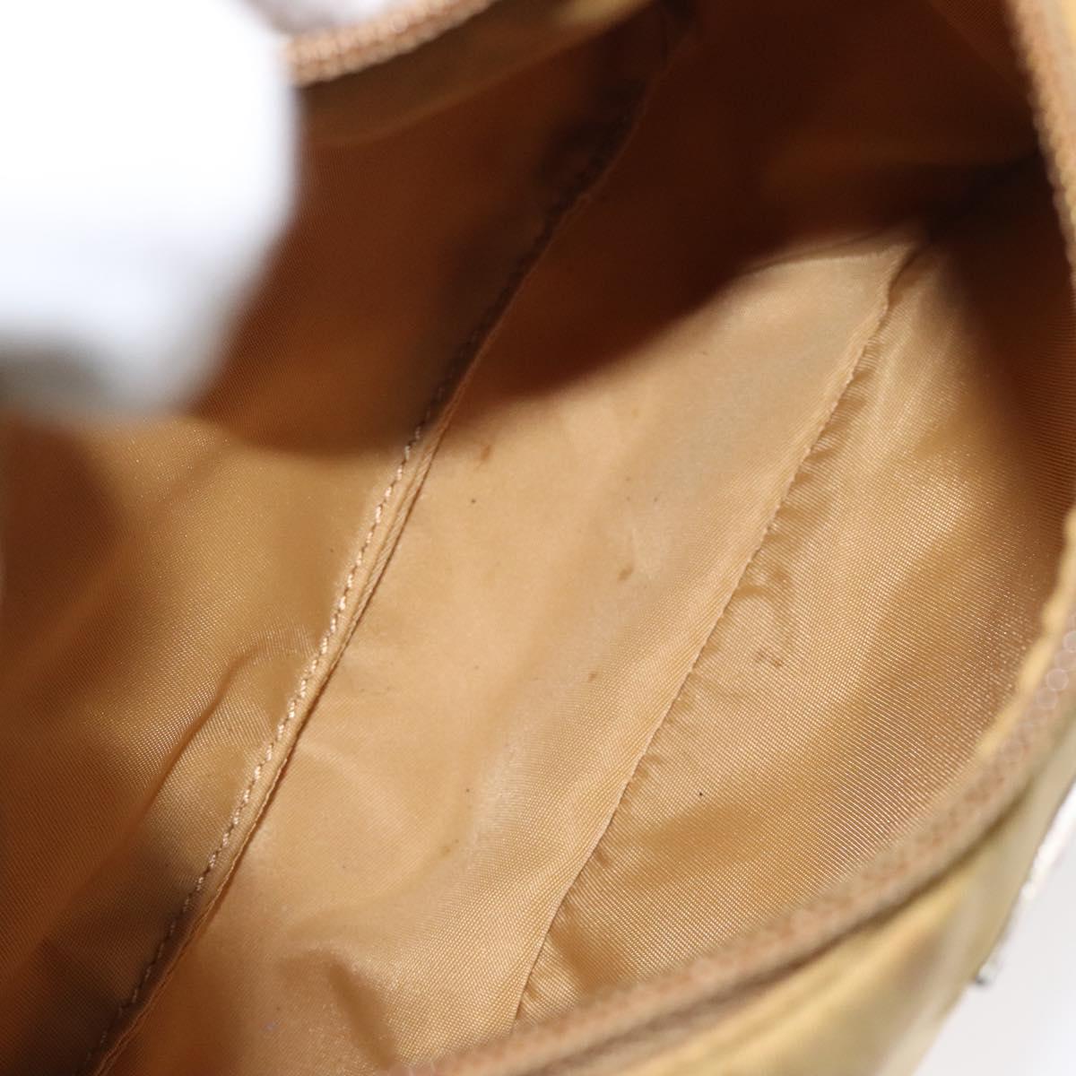 PRADA Hand Bag Nylon Beige Auth 123259