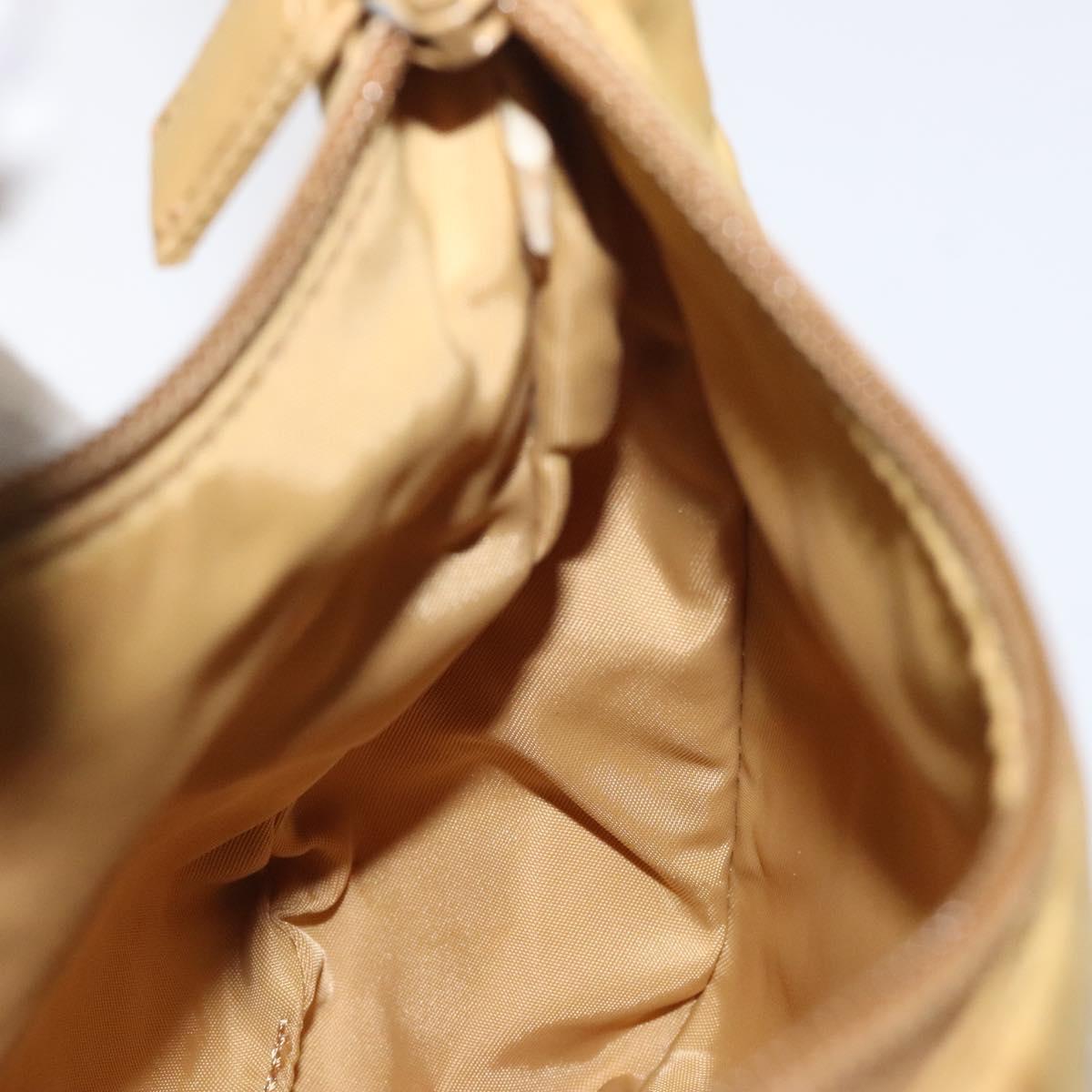 PRADA Hand Bag Nylon Beige Auth 123259