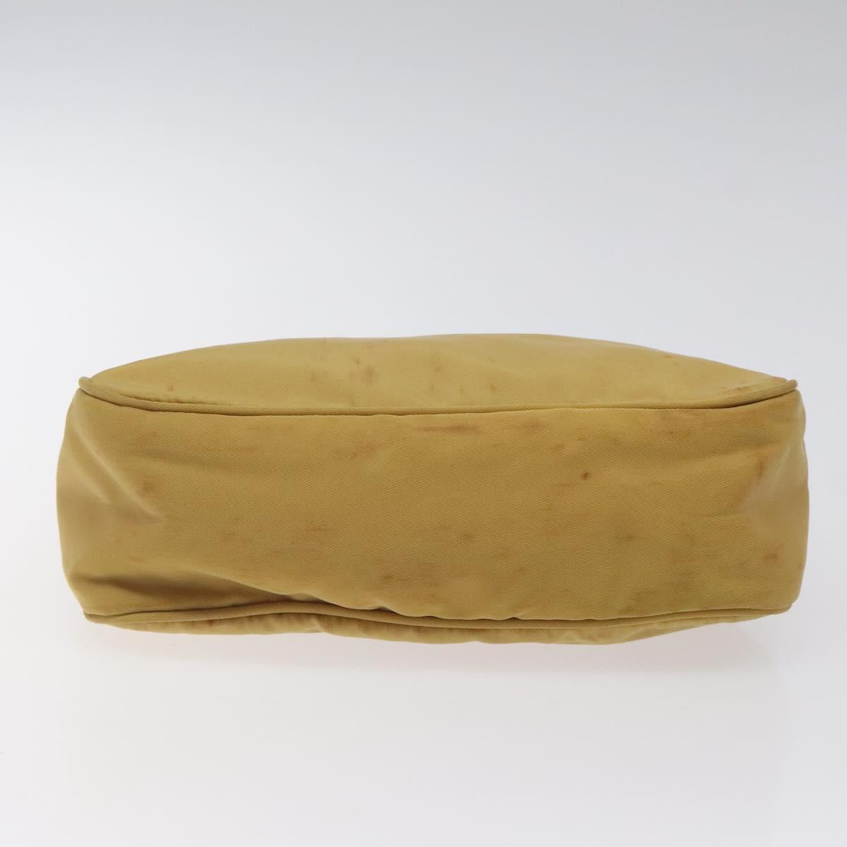 PRADA Hand Bag Nylon Beige Auth 123259