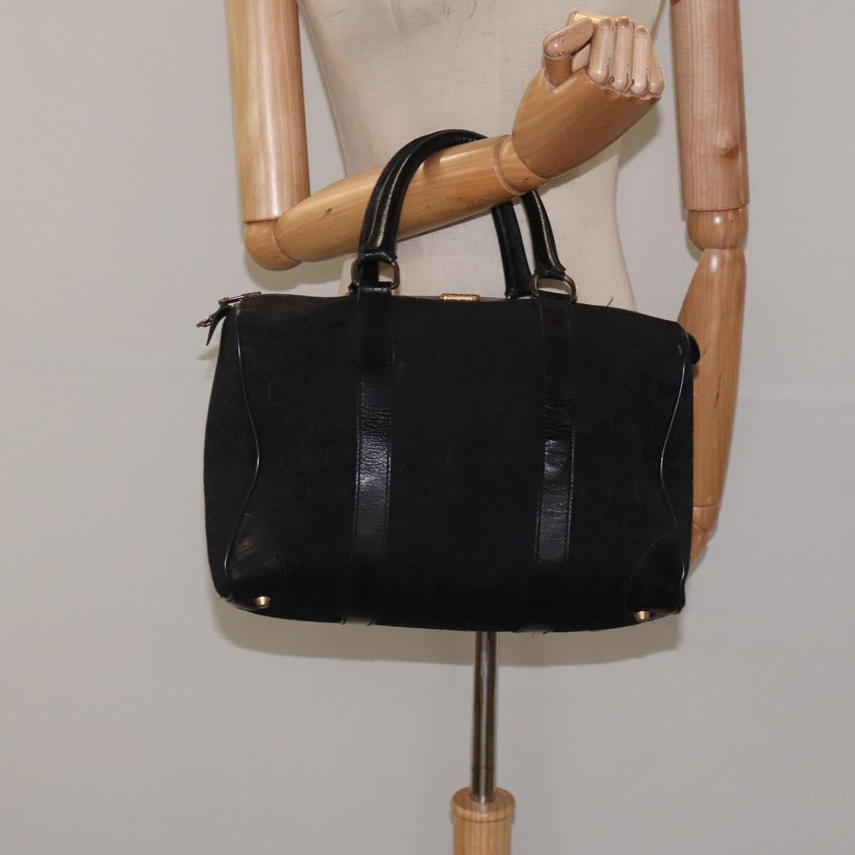 CELINE C Sulky Hand Bag Canvas Black Auth 123260