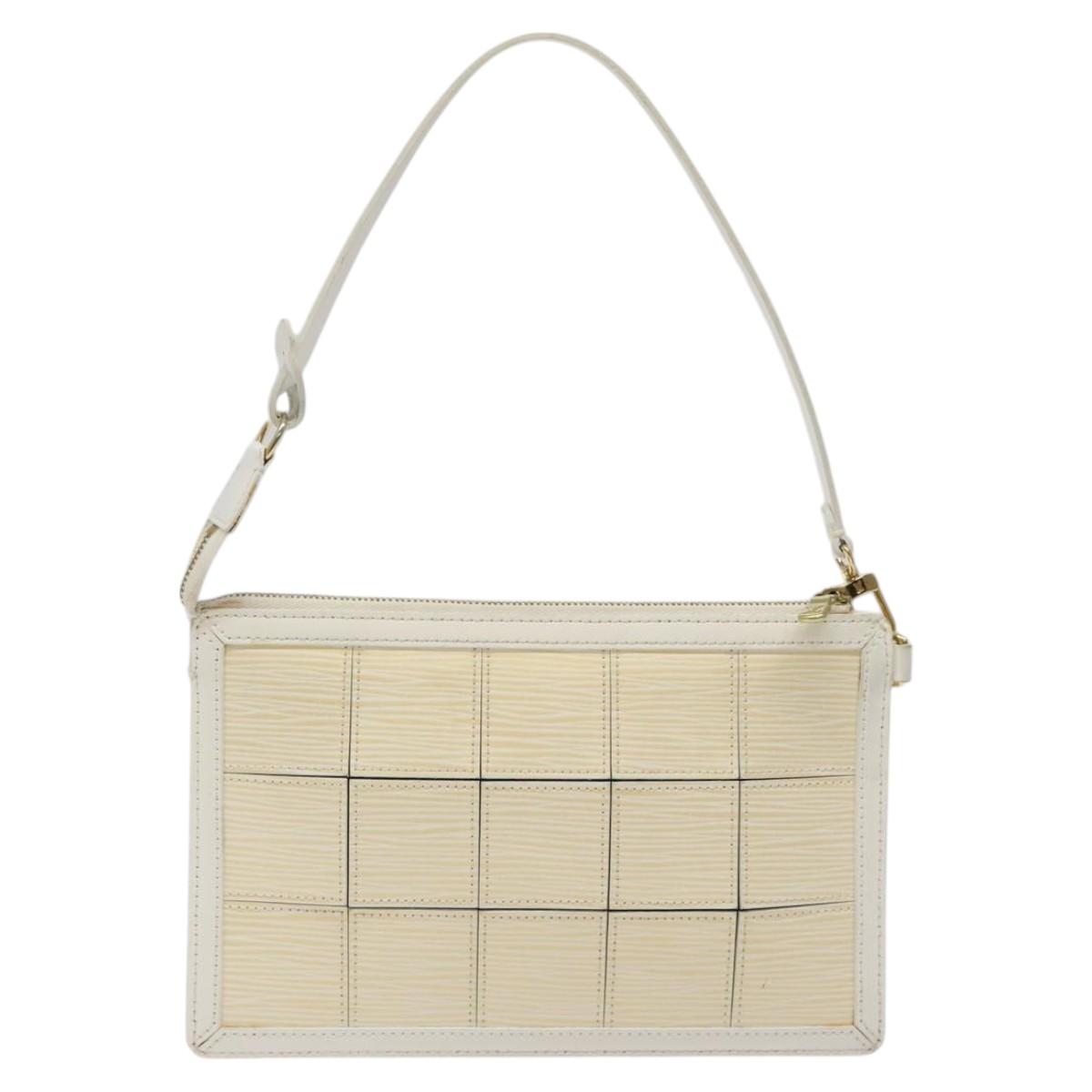 LOUIS VUITTON Epi Stretch Delmonico Pouch Cream M54603 LV Auth 123285