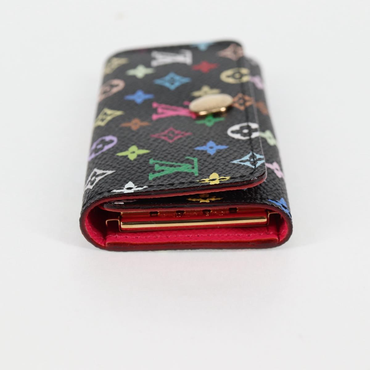LOUIS VUITTON Multicolor Multicles 4 Key Case Black M93732 LV Auth 123309AV