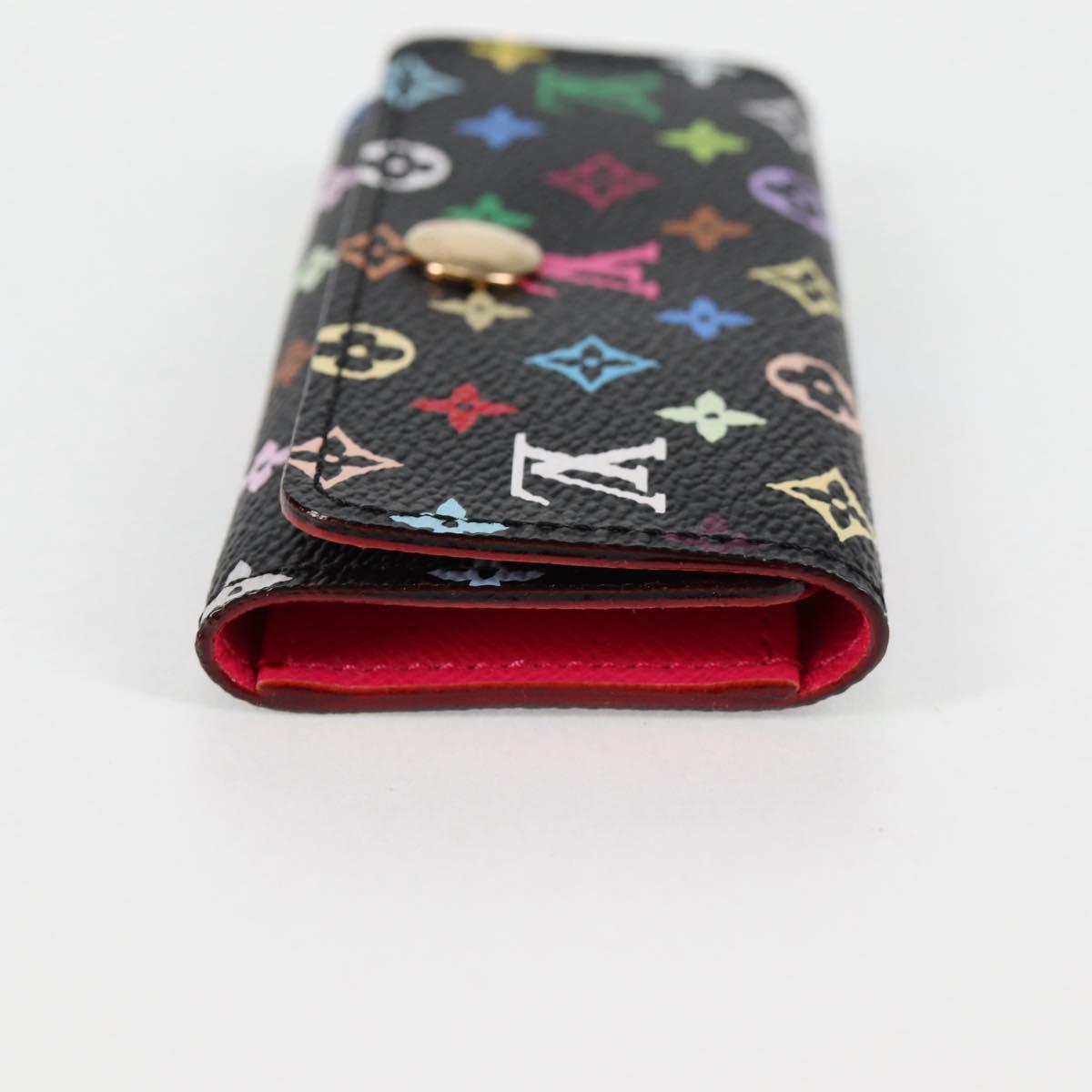 LOUIS VUITTON Multicolor Multicles 4 Key Case Black M93732 LV Auth 123309AV