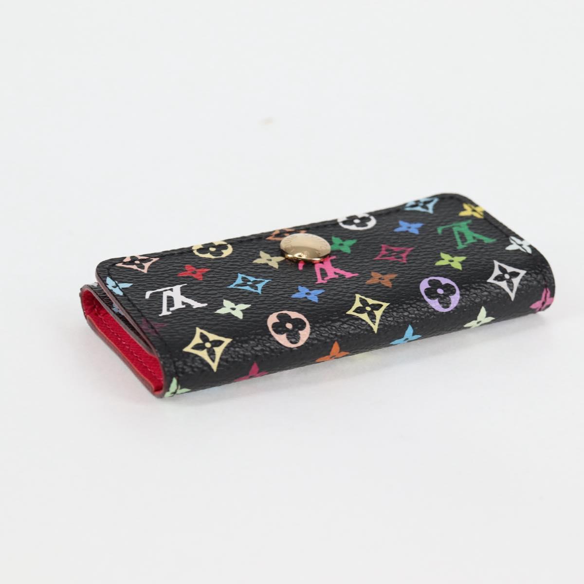 LOUIS VUITTON Multicolor Multicles 4 Key Case Black M93732 LV Auth 123309AV